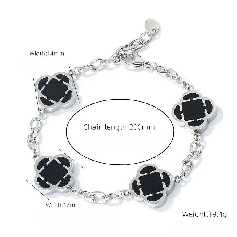 Trendy Men Petal Charms Chain Bracelet,Stainless Steel Natural Shell Chain Wristband, Birthday Anniversary Father Gift