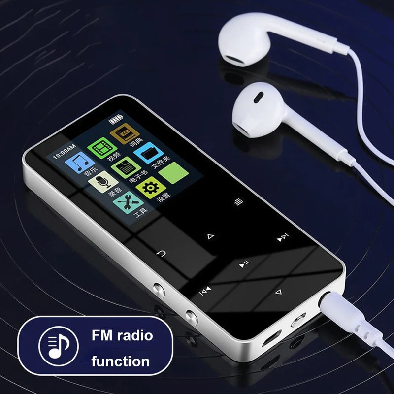 New 1.8 Inch Metal Touch MP3 MP4 Music Player Bluetooth-compatible 5.0 Fm Radio Video Play 8/32/64GB E-book Hifi Player Walkman