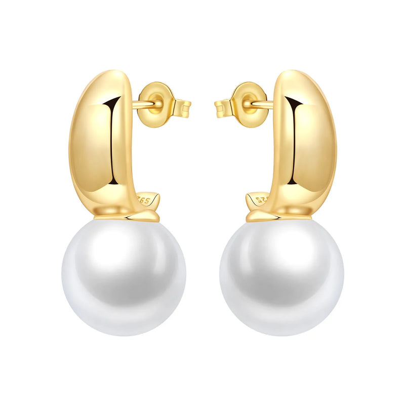Original S925 Sterling Silver Zircon 18K Gold Lining Vintage Hoop Earrings for Women Birthday Party - Visuel 8 | SAMAG