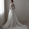 Mophiel Lace Weddings Dresses High Collar Long Illusion - View 6 | SAMAG
