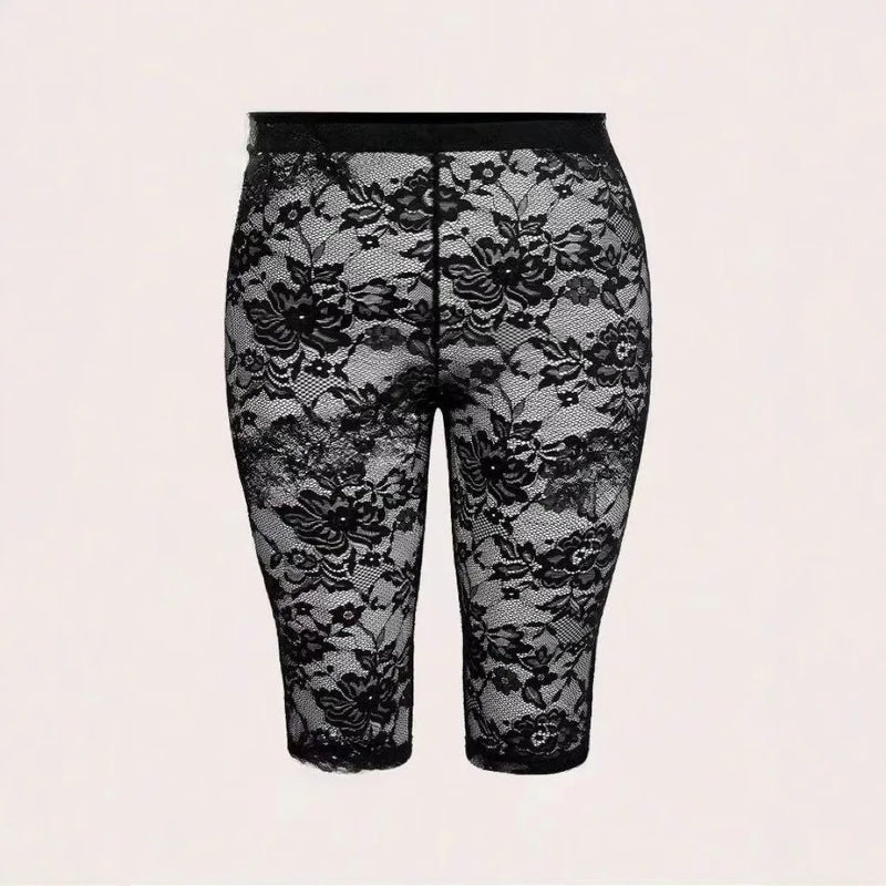 Black Lace Leggings Women's Sensual High - Waisted Sheer - View 5 | SAMAG