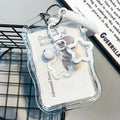 Cute  Photocard Keychain Case - Clear PVC Card Holder with Key Ring for Backpack, Protective Display Sleeve for Idol Photo, Gift for Fans Collectors