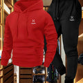 Soft Comfortable Fabric Men's Autumn Winter Casual Two - Piece Hoodie Sweatshirt Long Pants Suit with - View 2 | SAMAG