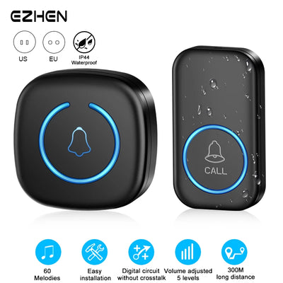 Wireless Doorbell Intelligent Welcome Door Bell 300M/984 | SAMAG