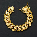 8 - 14mm Punk Rock Stainless Steel Rhombus Cuban MIami Link Chain Bracelets for Men Hip Hop Jewelry Gold - Visuel 5 | SAMAG