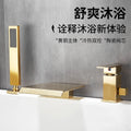 Waterfall Bathtub Faucet Deck Mounted 3 Holes Bathroom Tub Sink Mixers with Handshower Widespread Bath Tub Tap Gold/Black/Gold