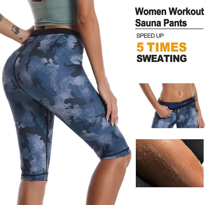 Women Camouflage Sauna Shapewear Hot Sweat Body Shaper Sets Fitness Vest Slimming Shorts Flat Belly Pants Waist Trainer Suits