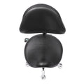 Rolling Saddle Stool Work Chair Height Adjustable  with Wheels +Backrest Heavy Duty