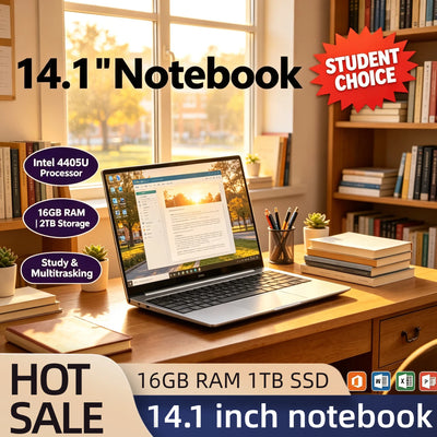 Ultra Slim 14.1 Inch Laptop Intel Pentium 4405U 2.1GHz | SAMAG
