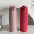TYESO 600ML/750ML Thermos Water Bottle With Straw Stainless Steel Car Thermal Sports Cup Keeps Cold and Heat Thermal Travel Mug