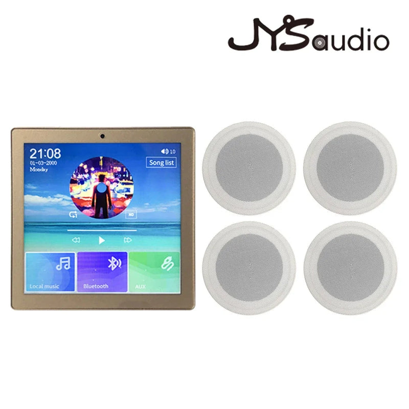 Bluetooth Wall Amplifier Music Panel Home Theater Sound System with 4.5 inch Stereo Ceiling Speaker for Residential Environment