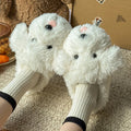 Fluffy Cartoon Women's Home Slippers Winter Cute Plush Luxury Designer Woman Shoes Flats Indoor Casual Fuzzy Fur Slides Elegant