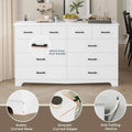 White Dresser 10 Drawers Chest Storage Organizer TV Stand Power Outlets Bedroom Living Room, Customized