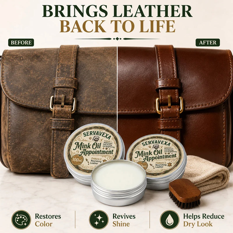 Leather Restore Cream 100ml Mink Oil Conditioner Waterproof Nourishing Balm for Smooth Leather Shoes Bags Furniture Polish