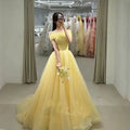 ML Fairy Yellow Detachable shawl Wedding Dresses Korea | SAMAG