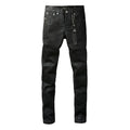 Men's American High Street Distressed Solid Black Coated | SAMAG
