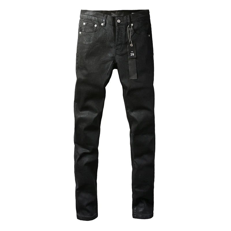Men's American High Street Distressed Solid Black Coated | SAMAG