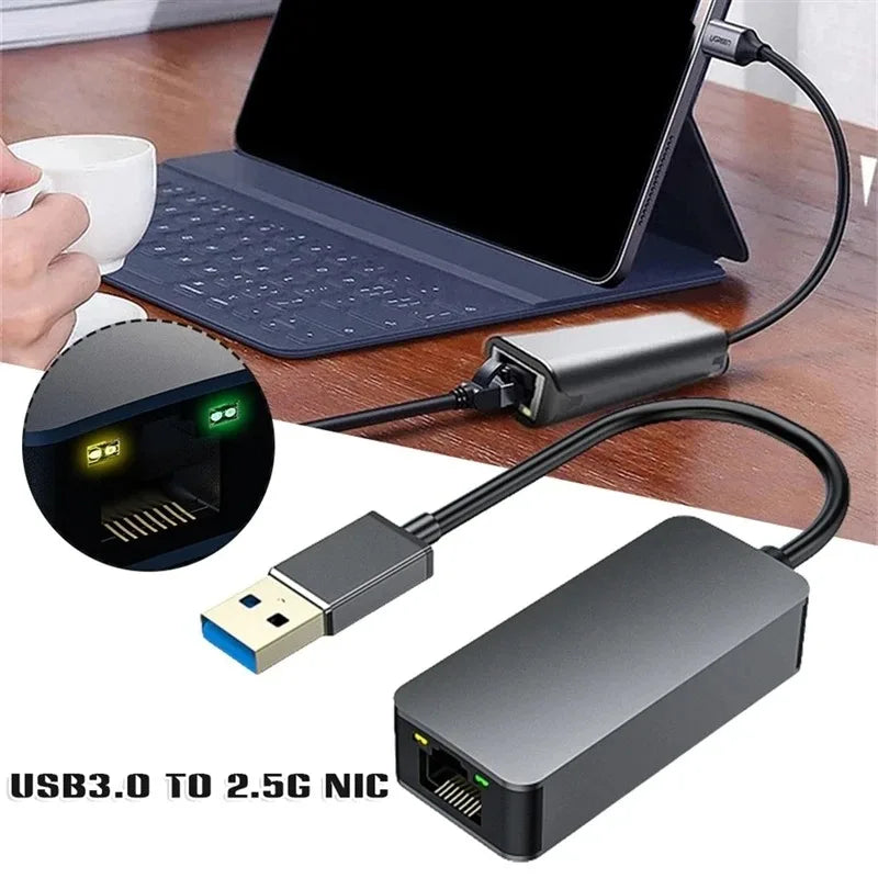 2500Mbps USB 3.0 Wired TypeC To Rj45 Lan Ethernet Adapter RTL8156 Network Card for PC Macbook Windows - Visuel 5 | SAMAG