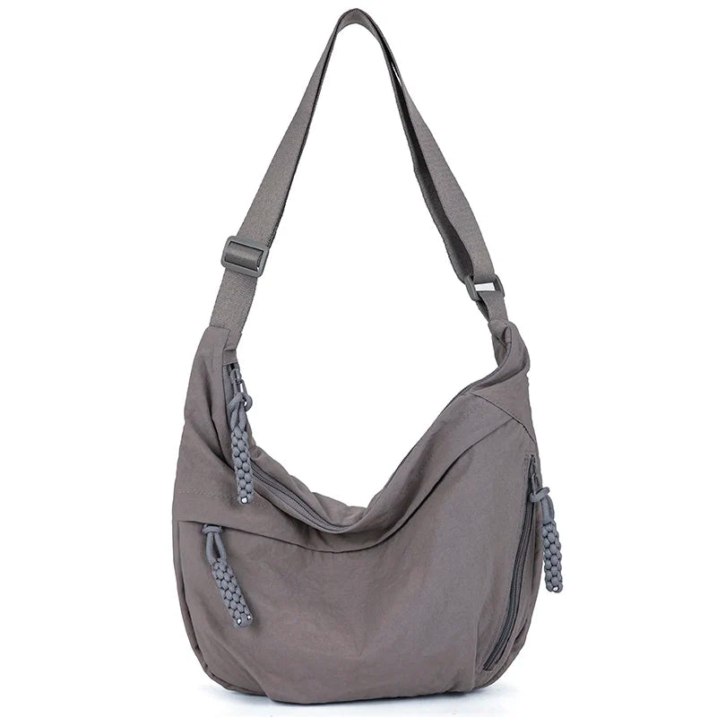 Trendy Women's Soft Cloth Shoulder Bag Solid Color Student Casual Style Big Handbags Crossbody Bags for Women Shoulder Hobos Bag