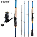 DEUKIO 4/5 Sections Fishing Rod Combo Carbon Fishing Rod and 3000 Series Carbon Body Spinning Reel Set Pesca Fishing Tackle