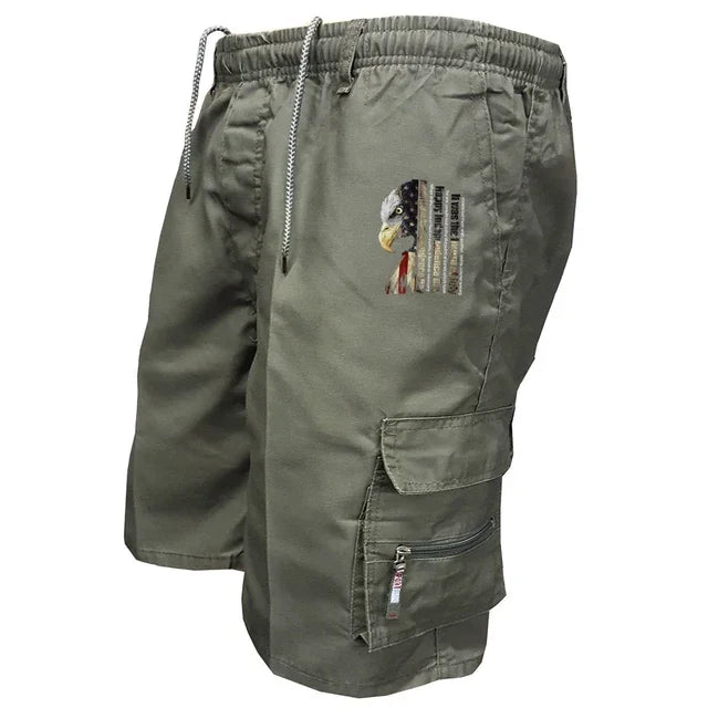 Men's Elastic Waist Cargo Work Shorts Outdoor Leggings | SAMAG