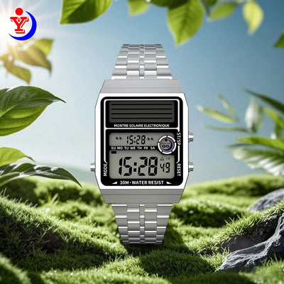 Solar Retro Fashionable Multi - function Electronic Watch, Battery Life Can Reach About Two Years, 30M Waterproof | SAMAG