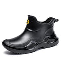 Men's Ankle Rain Boots Outdoor Waterproof Men Rain Shoes Anti-Slip Wear-resistant Men Kitchen Water Shoes Fishing Rubber Shoes