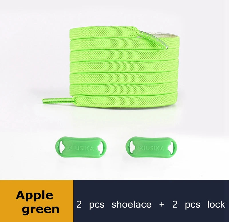 Elastic Shoe Laces Buckle Lock No Tie Shoelaces Sneakers Flat Woven Shoelace without Ties Kids Adult Rubber Bands for Shoes