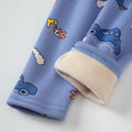 2-piece Autumn And Winter Children's Plush Thick Warm Home Underwear Set For Boys And Girls Fun And Cute Tops Comfortable Pants