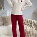 Women Autumn Winter Sleepwear Casual Long Sleeve Heart | SAMAG