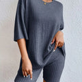Spring Summer Short Sleeve T Shirt Short Pants Two Piece Set Women Casual Loose O Neck Top High Waist Tracksuit Female Outfits