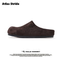 Women's Beige Suede Clog Mules Round Toe Thick Sole Soft Lining Non-Slip Sole Comfortable Casual Daily Indoor Outdoor Slippers
