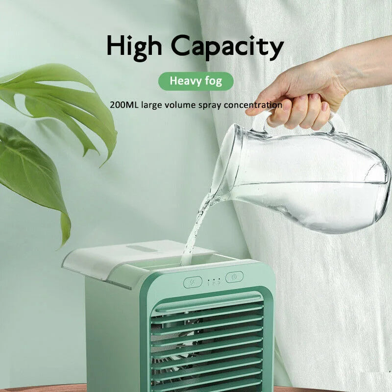 2026 Portable Mini Air Conditioner Desktop Fan USB Rechargeable Air Cooler Table Cooling Mist Fan Humidifier for Office Home