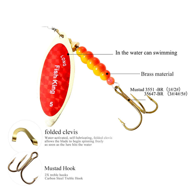 Spinner Lure Bait with Hooks Pesca Wobblers Metal Fishing - View 4 | SAMAG