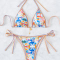 Women's Two Piece Bikini Set 2025, Sexy Triangle Push Up Swimsuit, Floral Print Bathing Suit, Beach Swimwear