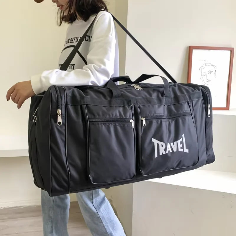 HOMEFISH Travel Bag Foldable Large Capacity Waterproof Business Sports Handbag Wear-Resistant Portable Multifunction Duffel Bags