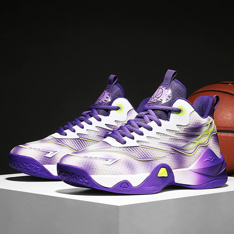 Men's Basketball Shoes Anti-slip Durable Comfortable Breathable Sports Sneakers for Students Practical Court Shoes