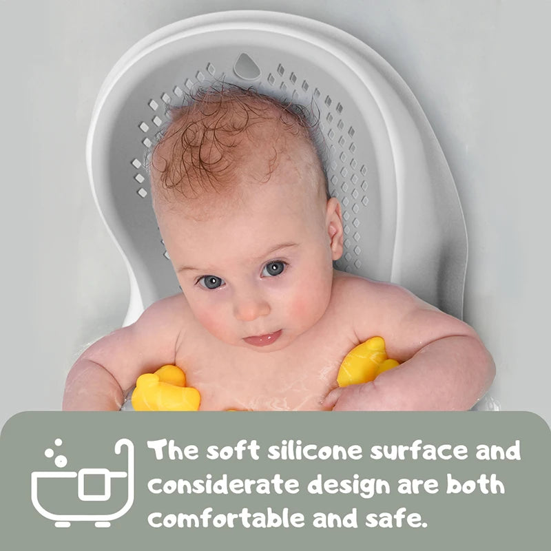 Soft Baby Bath Support for Newborns - Ergonomic, Easy to Clean & Comfortable Anti-Slip Infant Bath Seat with Quick Drying Design