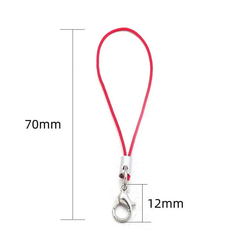 20/100PCS Strap Charm Cord Lanyard Lariat Strap Cords Lobster Clasp Rope Keychains Hooks Mobile Set Charms Jewelry Accessories