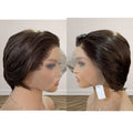 Short Bob Wig Brown Synthetic Lace Front Wigs For Women Pixie Cut Hair Bob Lace Wig Black Wig Sliver Grey Wig Cosplay Daily Life