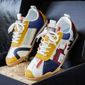Men's Fashionable Versatile Retro Sneakers with Color-Blocking, Breathable Mesh Upper, Soft Sole, Casual Jogging Shoes, Lightweight Trendy Striped Patchwork Sports Sneakers, Suitable for Everyday Street Wear