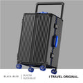 BunnyFly Suitcase Wide Handle Travel Suitcase Men 20 24  Carry-On Luggage Women PC Aluminum Frame Trolley Case