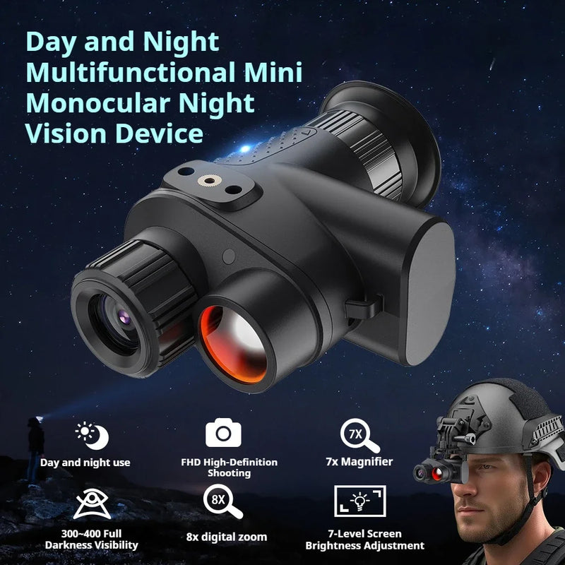 Mini Head Mounted Monocular Night Vision, 400m Range - View 6 | SAMAG