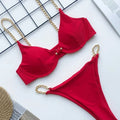 Sexy Metal Chains Underwired Bikini Women Swimsuit Female | SAMAG