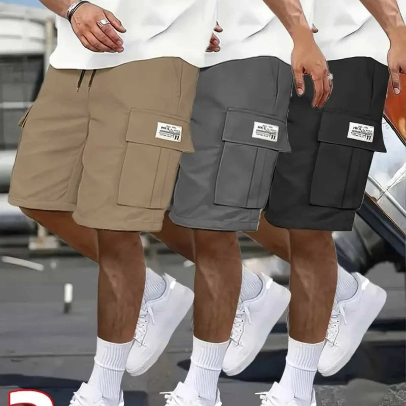 3pcs Set - Men's Shorts, Casual Loose Perfect Choice, Large Pocket Workwear Summer Five Quarter Pants Ins - View 10 | SAMAG
