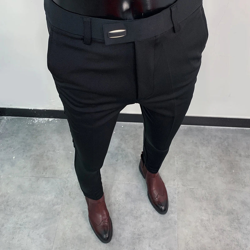 Men Suit Pants Dress Pantalone Hombre Stretch Slim Formal Trousers Calça Masculina Solid Color Casual Pants Fashion Men Clothing