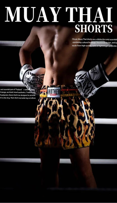 TopFight 2026 Large XXXL Leopard Pattern Boxing Shorts High Waist Muay Thai Pants for Men Women