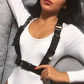 Fashion Wide PU Leather Waist Belt for Women Gothic Body Bondage Chest Harness Belt Harajuku Suspenders Clothing Accessories