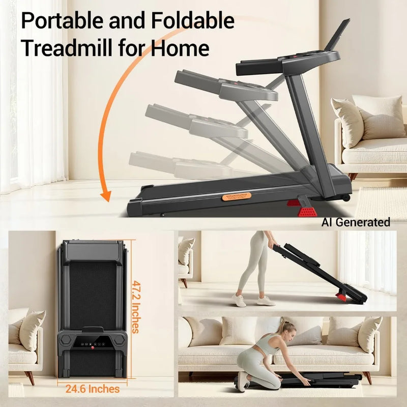 Foldable 16% Incline Treadmill, Portable for Home | SAMAG