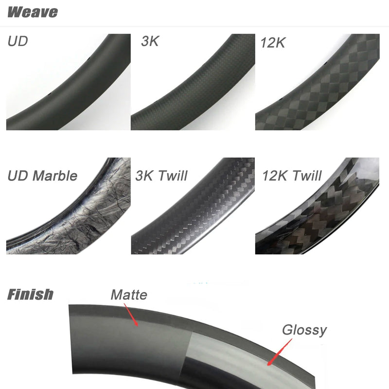 2026 Year 700C 28mm 30mm Wide Road Disc Carbon Rims Tubeless Disc Brake Rims Depth 30 35 40 45 50 55 60mm Carbon Road Wheel